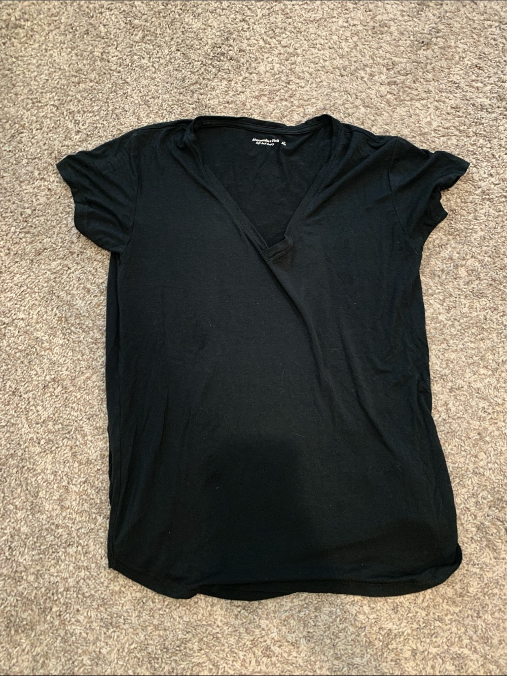 Abercrombie & Fitch Black V-Neck Short Sleeve Tee